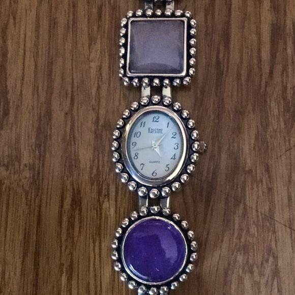 NIB Kristine Quartz Watch Multi Stone Toggle Bracelet main image 12
